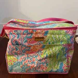 Lilly Pulitzer Vibrant Pink and Green Beach Cooler Bag
